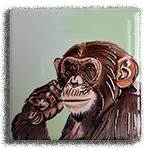 CERAMIC CHIMPANZEE COASTER